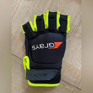 GRAYS Touch field hockey/left hand glove - black/ neon yellow- size small